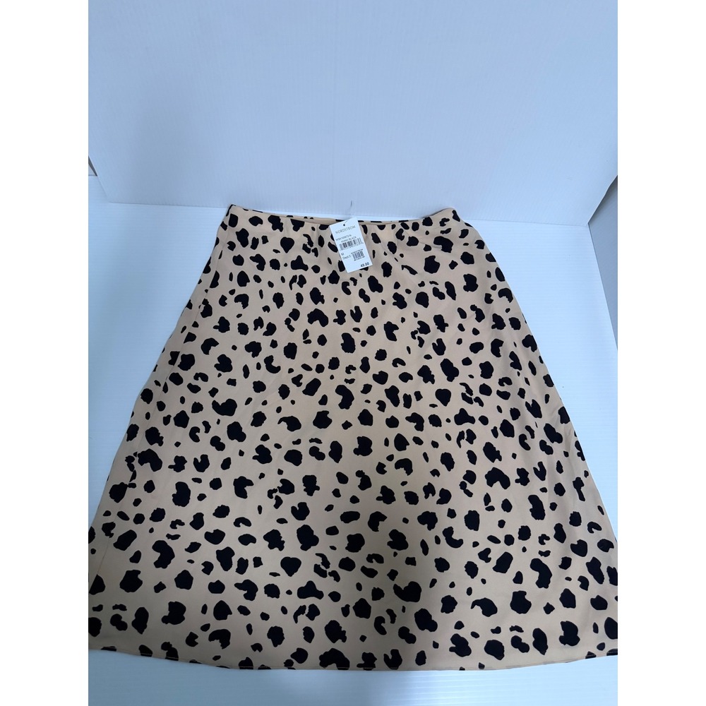 Socialite Khaki Black Animal Print Midi Skirt WSK105672-N NWT Medium